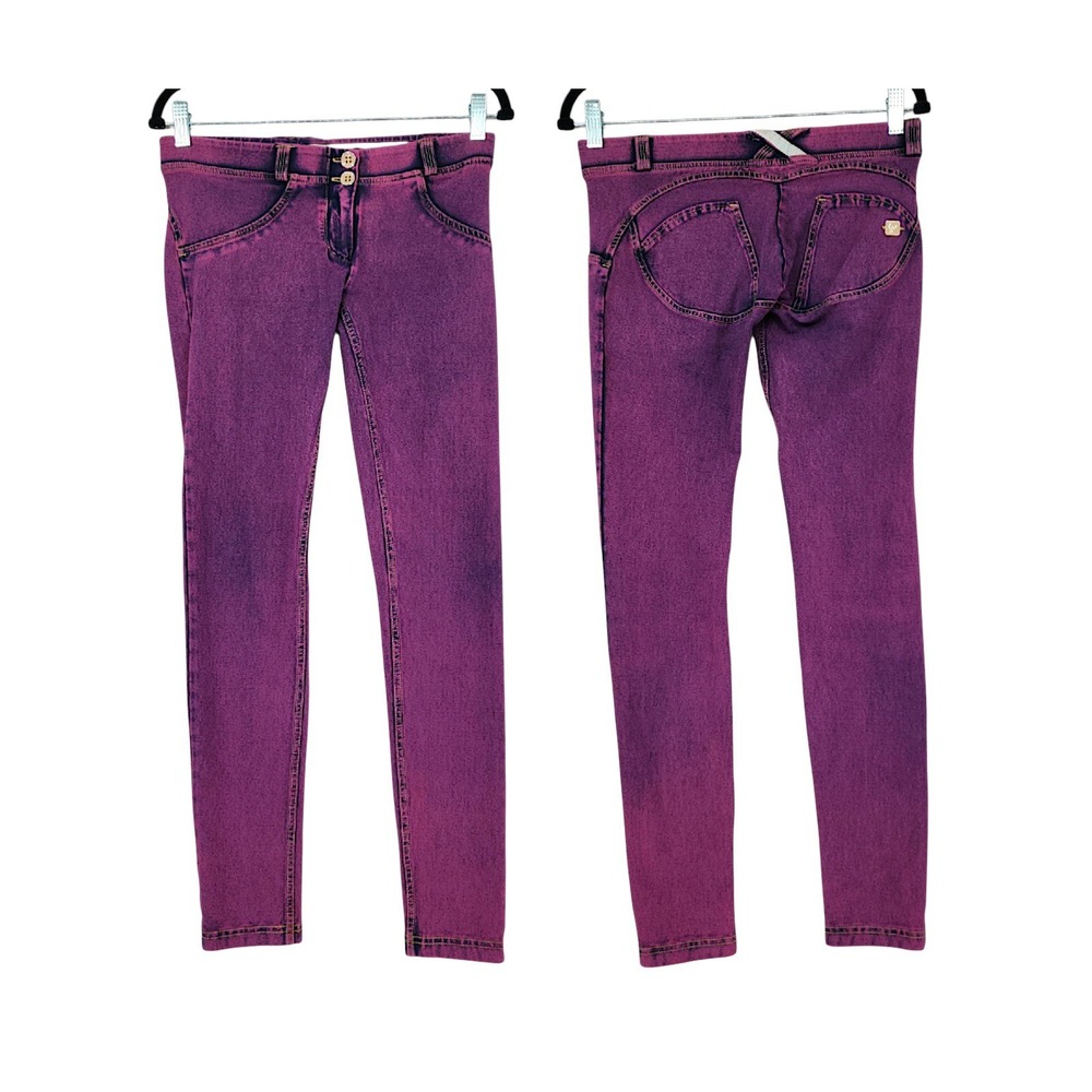 Freddy WR.UP Pants M Women Purple The Slounge Skinny Butt Lift Acid Wash Stretch